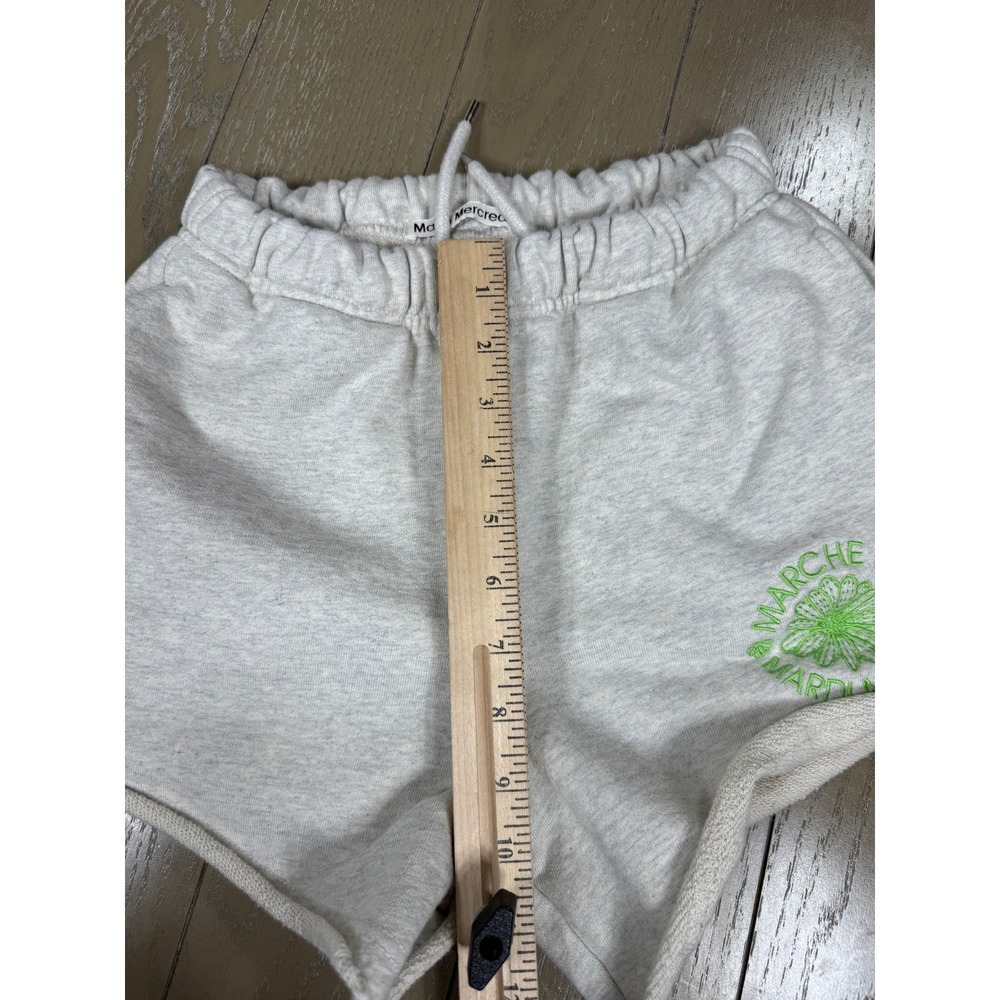 Mardi Mercredi Shorts Womens Small Gray Heather‎ Cotton French Terry Logo Sweat - Picture 11 of 14